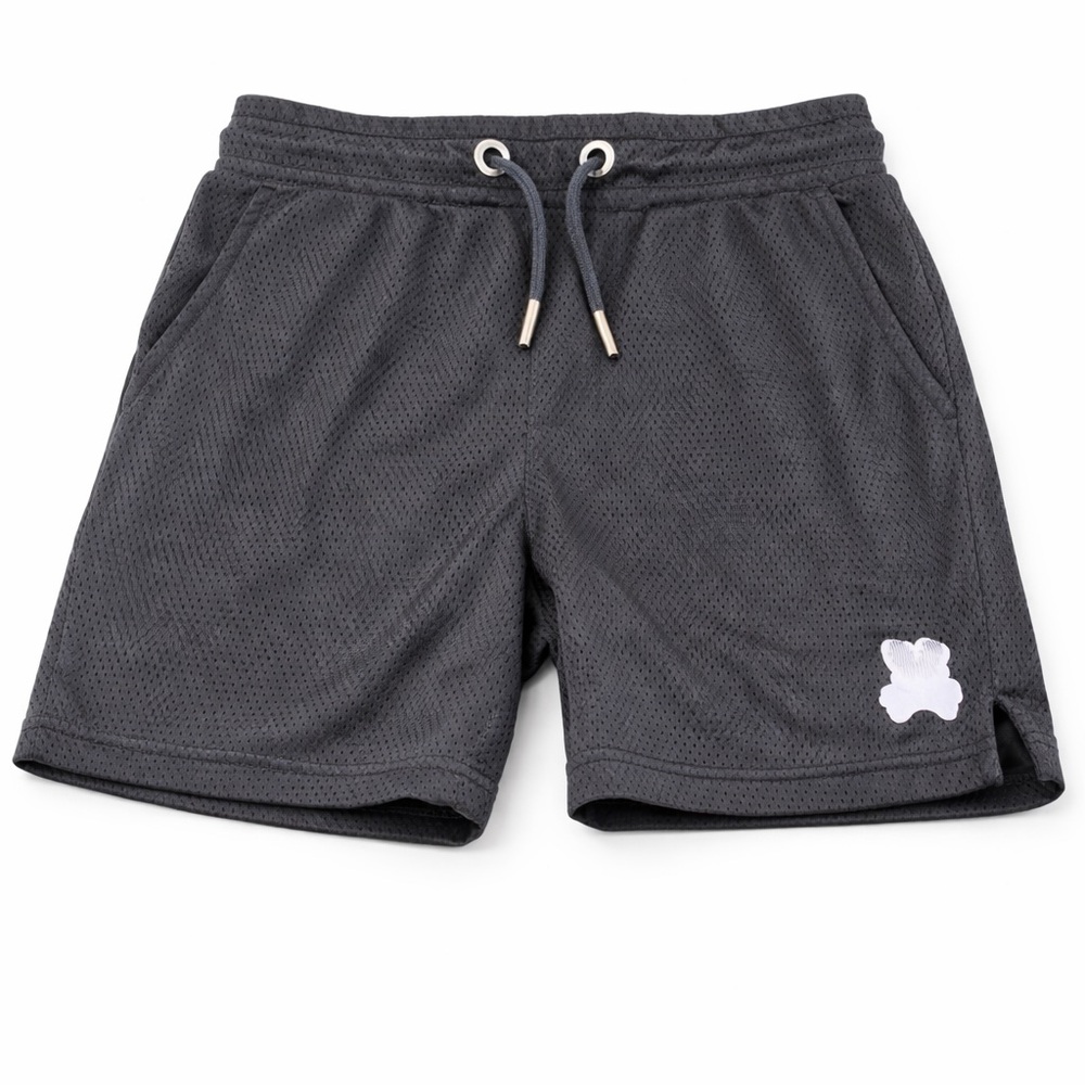 Psycho Bunny Youth Black Mesh Athletic Shorts Bunny Logo